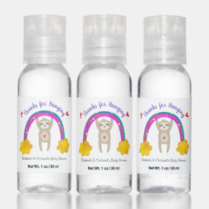 Sloth Boho Rainbow Baby Shower Cute Bold Thank You Hand Sanitizer