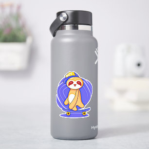 Sloth Boy Skateboard 4" Kiss Cut Vinyl Sticker