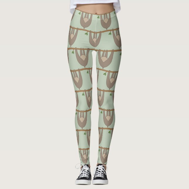 Sloth Butt Hanging Sloth Leggings (Front)