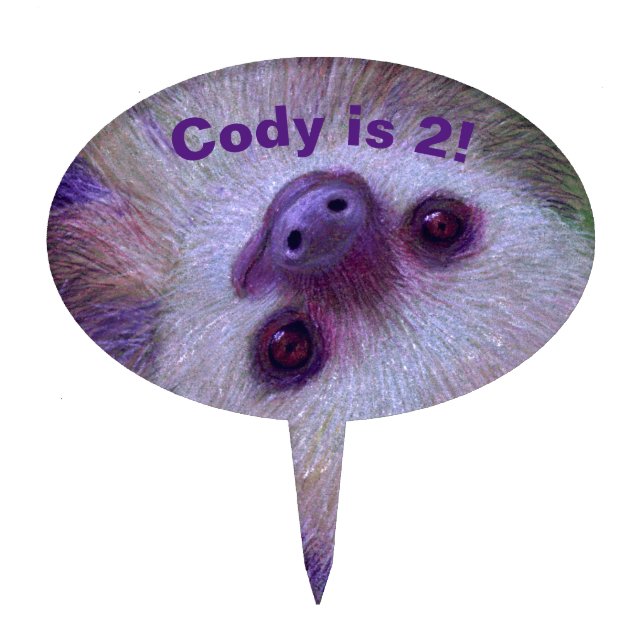 Sloth Cake Topper (Front)