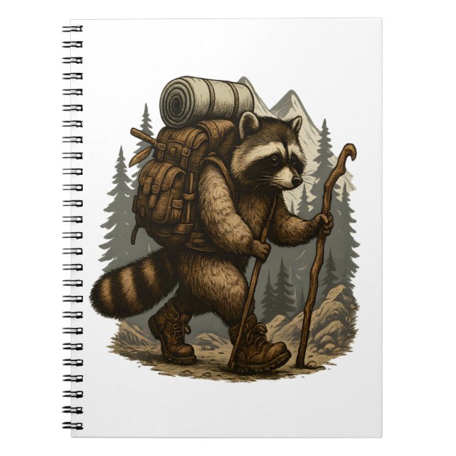 Sloth Camping Hiking Notebook (Front)