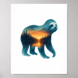 Sloth Camping Lover Poster