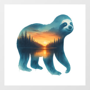 Sloth Camping Lover Wall Decal