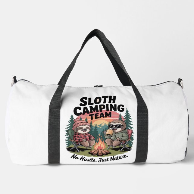  Sloth Camping Team No Hustle Duffle Bag (Front)