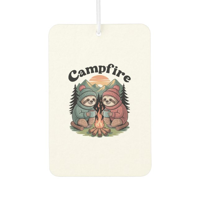 Sloth camping Team Official campfire Air Freshener (Front)