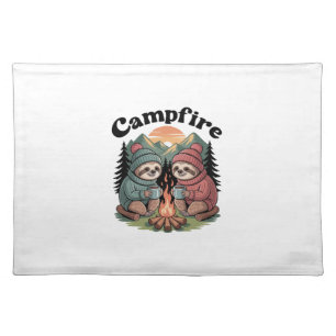 Sloth camping Team Official campfire Cloth Placemat