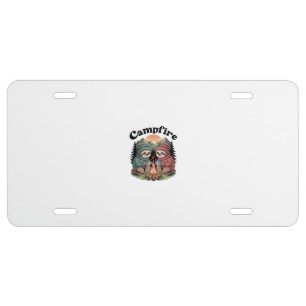 Sloth camping Team Official campfire License Plate