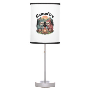 Sloth camping Team Official campfire Table Lamp