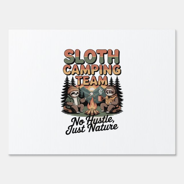 sloth camping team with nature sign (Front)