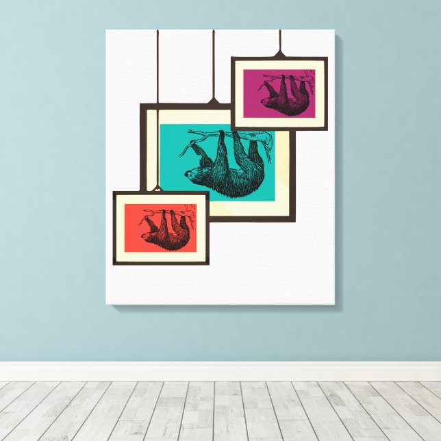 Sloth Canvas Print (Insitu(Wood Floor))