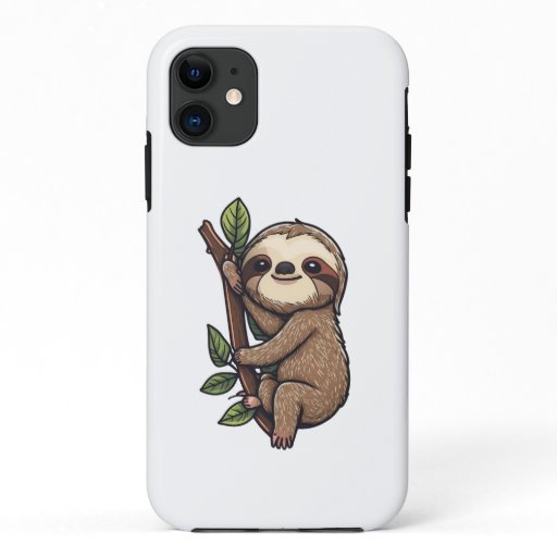 Sloth cartoon illustration iPhone 11 case