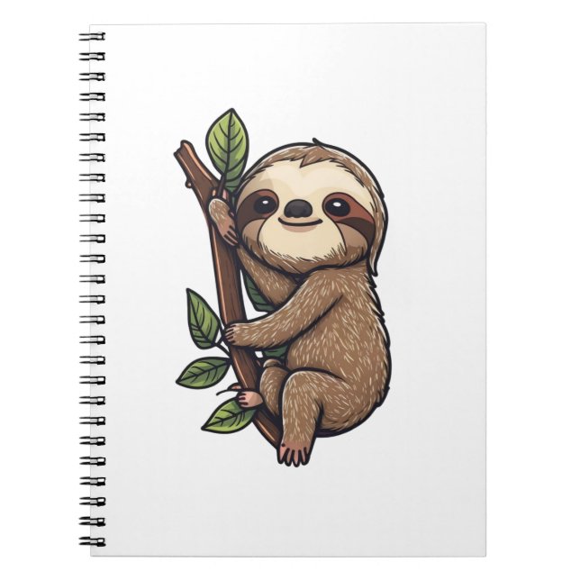 Sloth cartoon illustration notebook (Front)