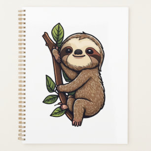 Sloth cartoon illustration planner