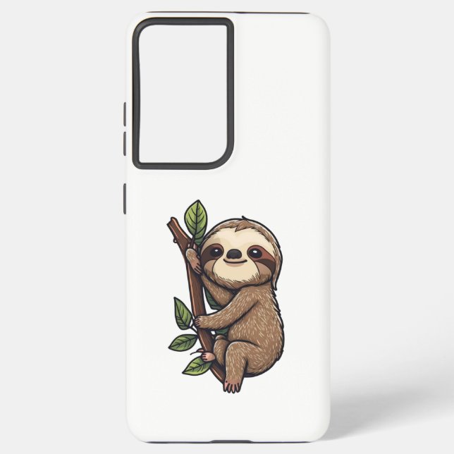 Sloth cartoon illustration samsung galaxy case (Back)