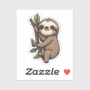 Sloth cartoon illustration sticker