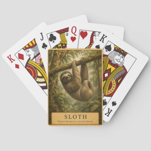 Sloth Central America VINTAGE Poker Cards