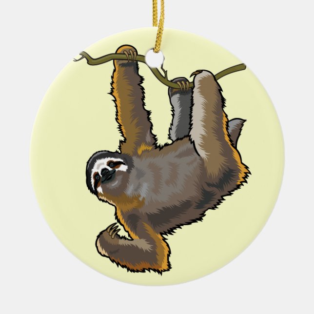 sloth ceramic ornament (Front)