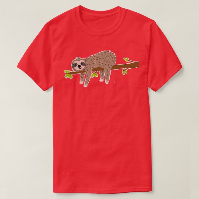 Sloth Chilling on Branch T-Shirt (Design Front)