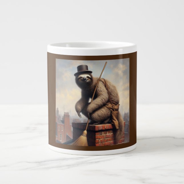 Sloth Chimney Sweep Giant Coffee Mug (Front)
