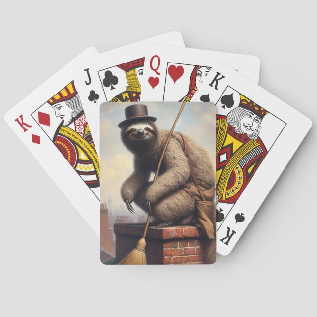 Sloth Chimney Sweep Poker Cards (Back)