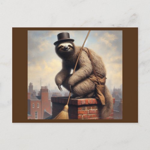 Sloth Chimney Sweep Postcard