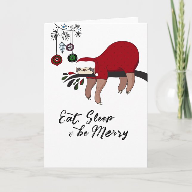 Sloth Christmas Card (Front)