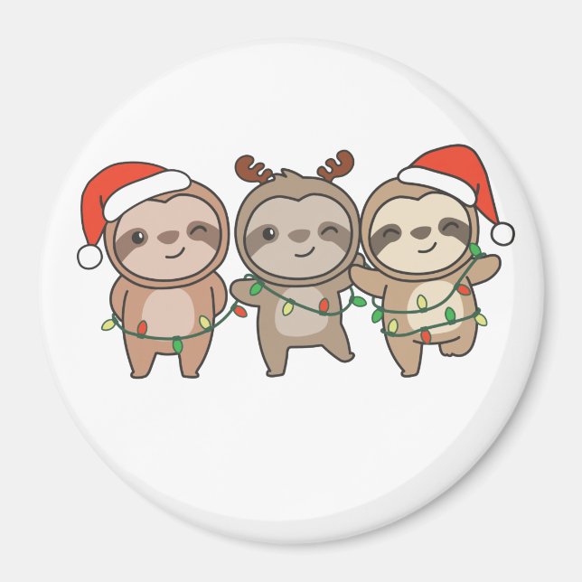 Sloth Christmas Christmas Animals Cute Sloth Magne Magnet (Front)