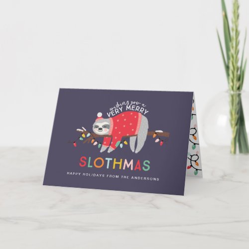 Sloth Christmas Holiday Card