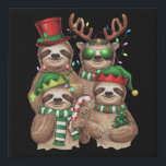 Sloth Christmas Merry Slothmas Sloth Lover Gift Faux Canvas Print<br><div class="desc">Sloth Christmas Merry Slothmas Sloth Lover Gift</div>