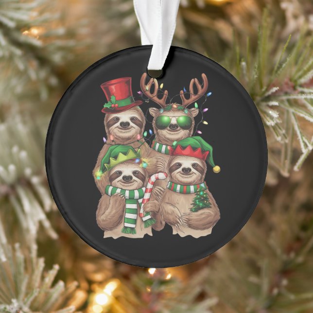 Sloth Christmas Merry Slothmas Sloth Lover Gift Ornament (Tree)