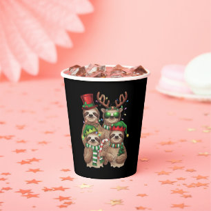 Sloth Christmas Merry Slothmas Sloth Lover Gift Paper Cups