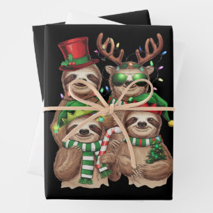 Sloth Christmas Merry Slothmas Sloth Lover Gift Wrapping Paper Sheets