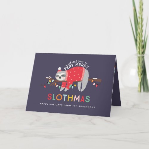 Sloth Christmas photo Holiday Card