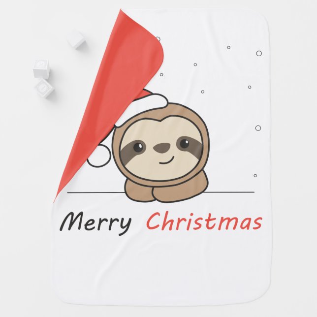 Sloth Christmas Snow Winter Animals Sloths Baby Bl Blanket (In Situ)
