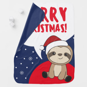Sloth Christmas Snow Winter Animals Sloths Baby Bl Blanket