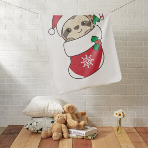 Sloth Christmas Snow Winter Animals Sloths Baby Bl Blanket