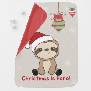 Sloth Christmas Snow Winter Animals Sloths Baby Bl Blanket