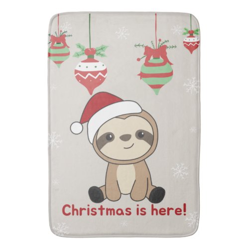 Sloth Christmas Snow Winter Animals Sloths Bath Ma Bath Mat