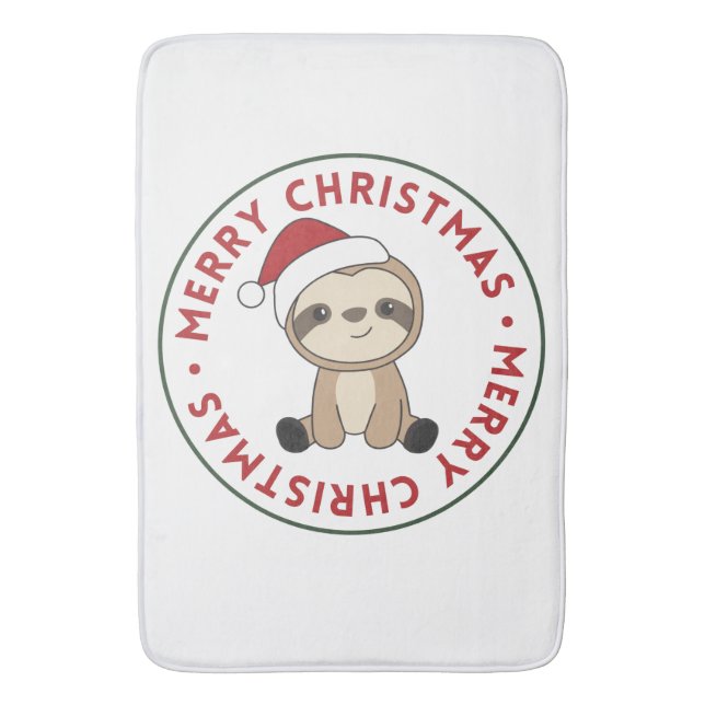Sloth Christmas Snow Winter Animals Sloths Bath Ma Mat (Front Vertical)