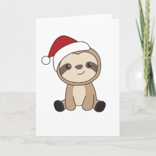 Sloth Christmas Snow Winter Animals Sloths Card