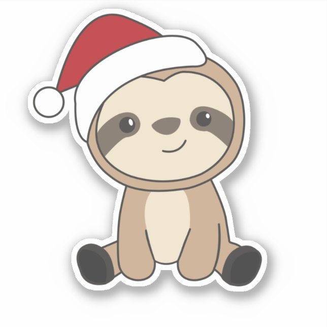 Sloth Christmas Snow Winter Animals Sloths Classic Sticker (Front)
