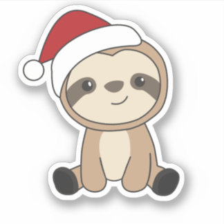 Sloth Christmas Snow Winter Animals Sloths Classic Sticker