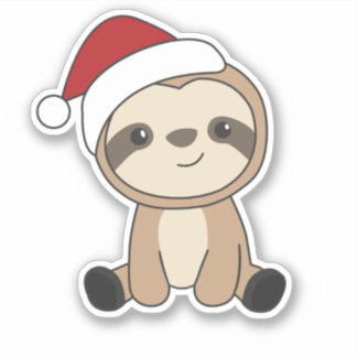 Sloth Christmas Snow Winter Animals Sloths Classic Sticker