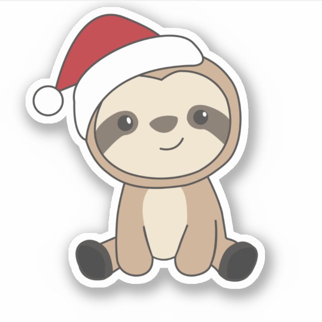 Sloth Christmas Snow Winter Animals Sloths Classic Sticker (Front)
