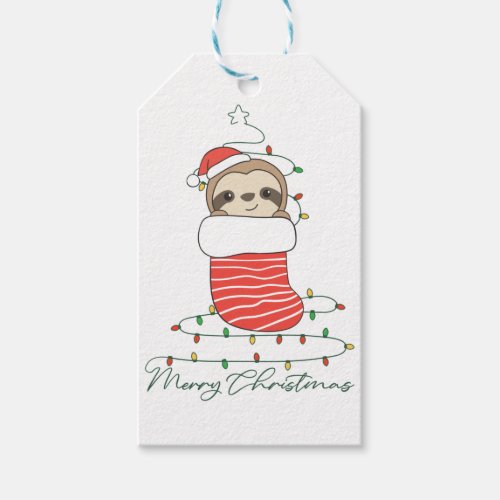 Sloth Christmas Snow Winter Animals Sloths Coffee  Gift Tags