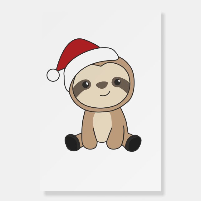 Sloth Christmas Snow Winter Animals Sloths Foam Bo Board (Front)