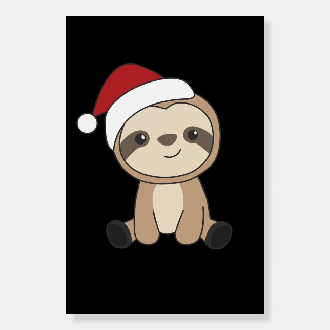 Sloth Christmas Snow Winter Animals Sloths Foam Bo Board (Front)
