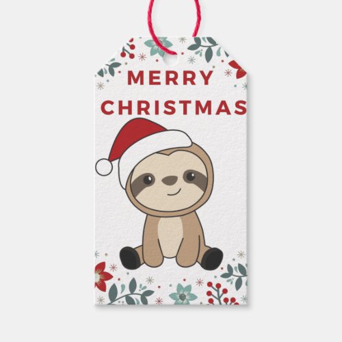 Sloth Christmas Snow Winter Animals Sloths Gift Ta Gift Tags