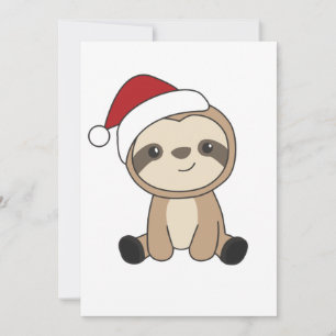 Sloth Christmas Snow Winter Animals Sloths Holiday Card