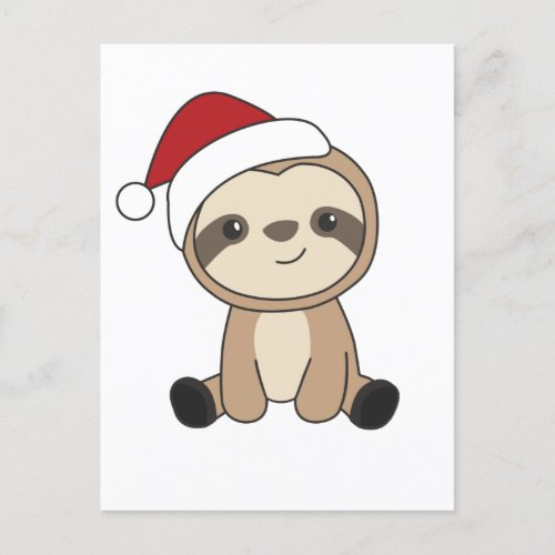 Sloth Christmas Snow Winter Animals Sloths Holiday Postcard